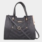 Women's Black Polyurethane Hand Bag, , small image number null