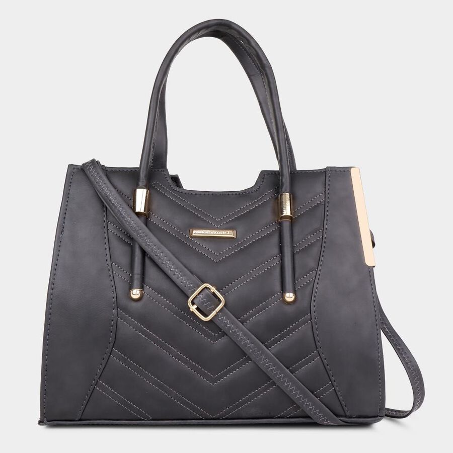Women's Black Polyurethane Hand Bag, , large image number null