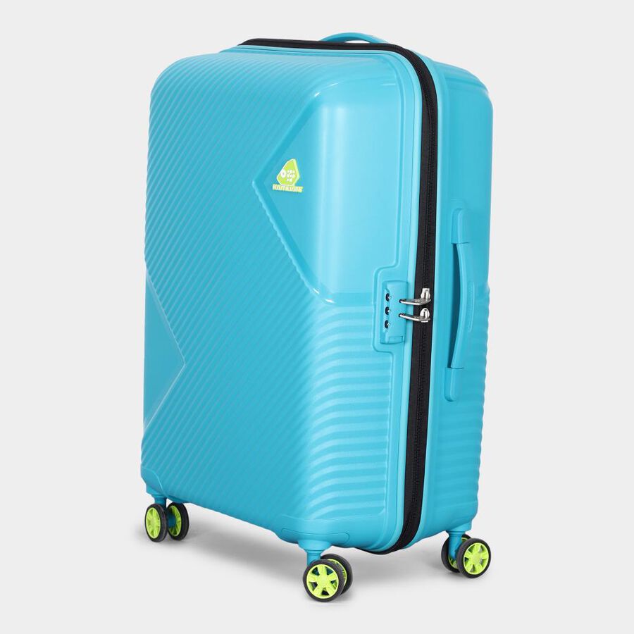 8-Wheel Light Blue Polypropylene Hard Case Trolley, Medium, , large image number null