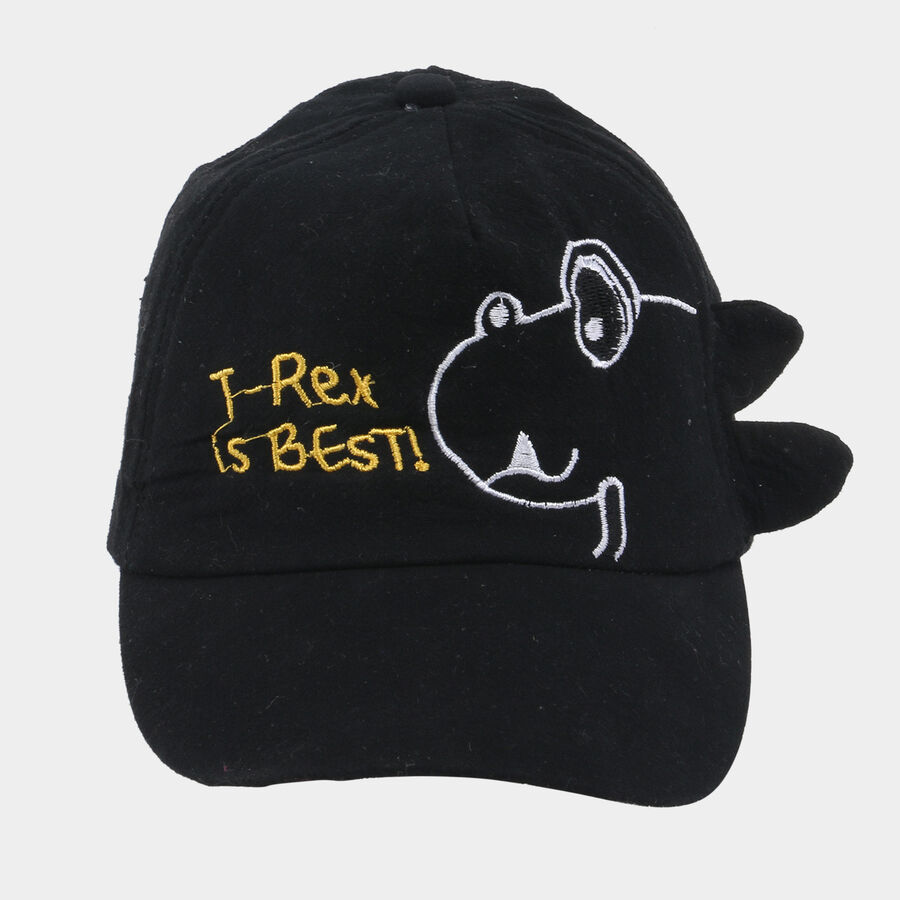 Kids' Black Fabric Cap, , large image number null
