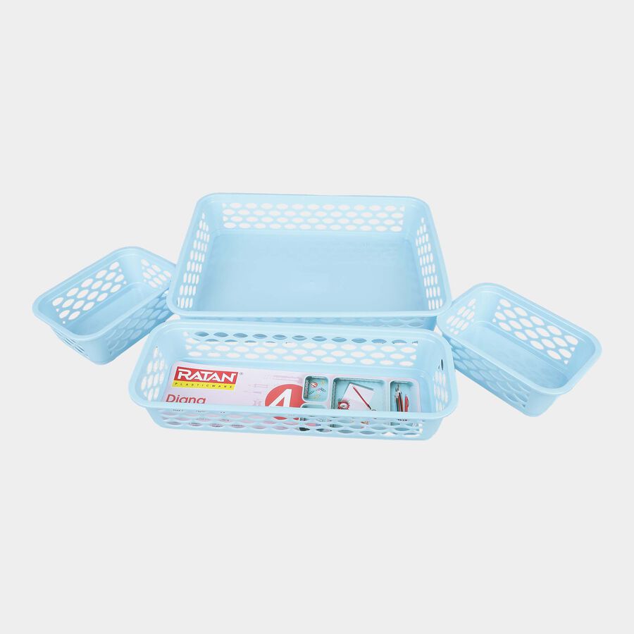 Blue Plastic Basket, , large image number null