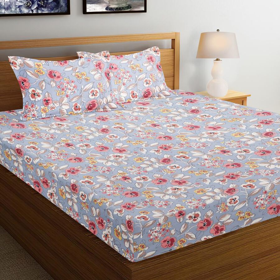 120 GSM Grey Polycotton Double Bedsheet, , large image number null
