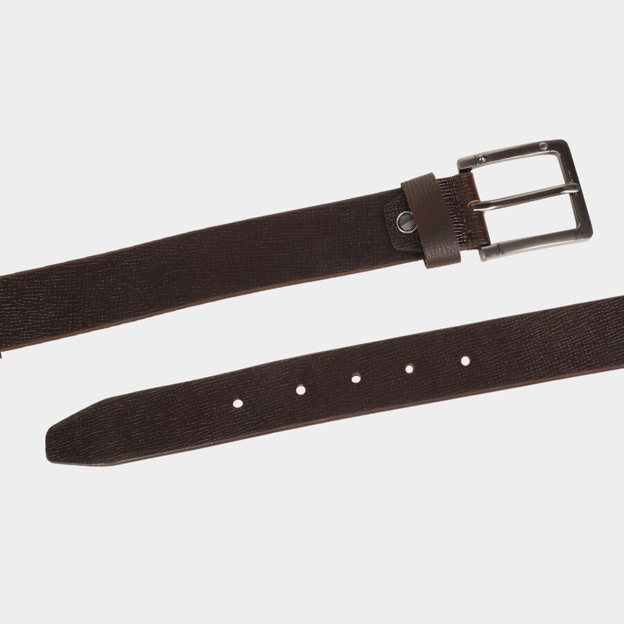 Black Tie Men's Brown Leather Formal Belt, Upto 38 in Waist Vishal