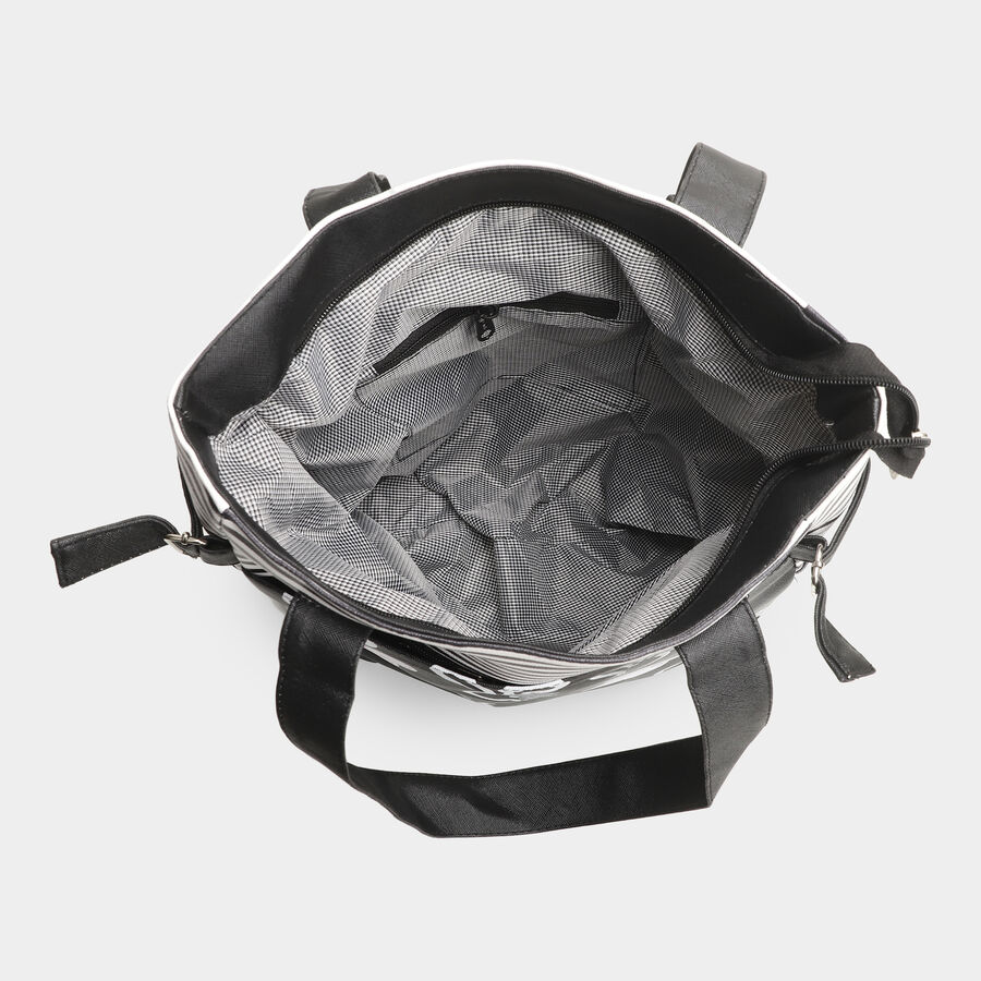Black Printed Tote Bag, , large image number null