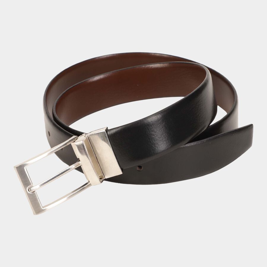 Men's Black Leather Formal Belt, , large image number null