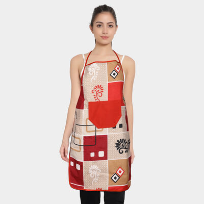 Beige Polyester Cotton Apron