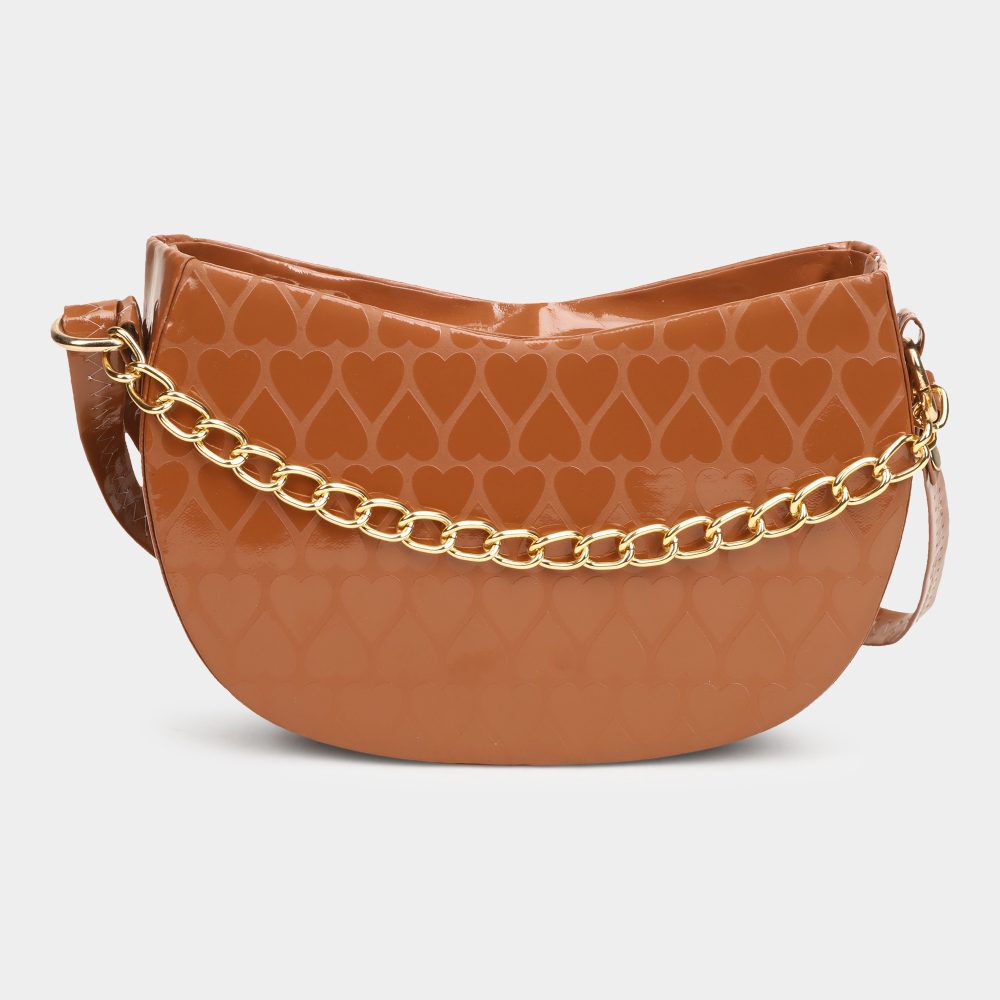 Lucky Charm                         Women's Tan Polyurethane Sling Bag
