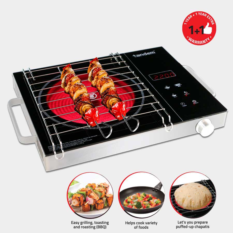 TANDEM 2000W Infrared Cooktop, Touch Controls