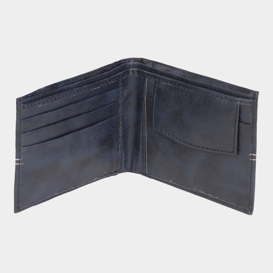 Men's Blue Polyurethane Wallet, , large image number null
