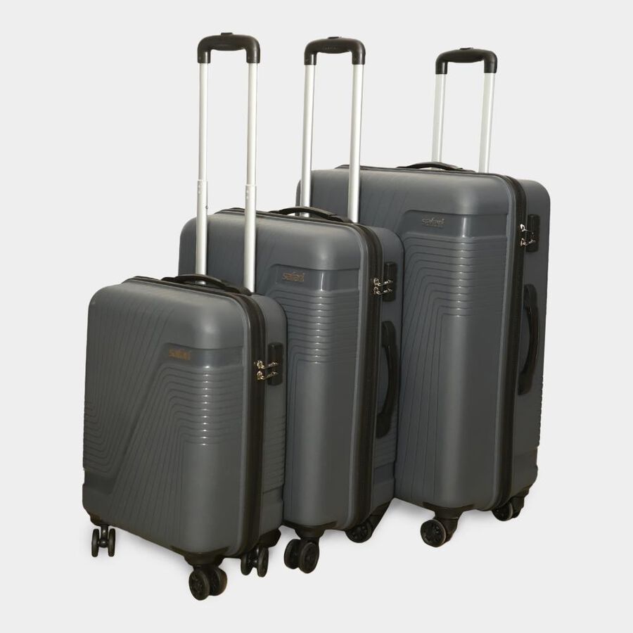 8-Wheel Dark Grey Polypropylene Hard Case Trolley, Small + Medium + Large, , large image number null