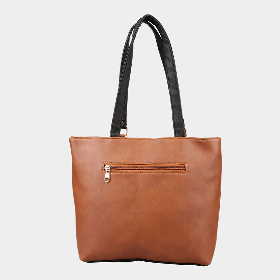 Women's Tan Polyurethane Tote Bag, , large image number null