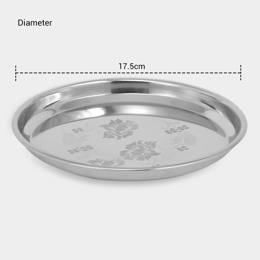Stainless Steel Half Plate (Thali) - 17.5cm, , large image number null