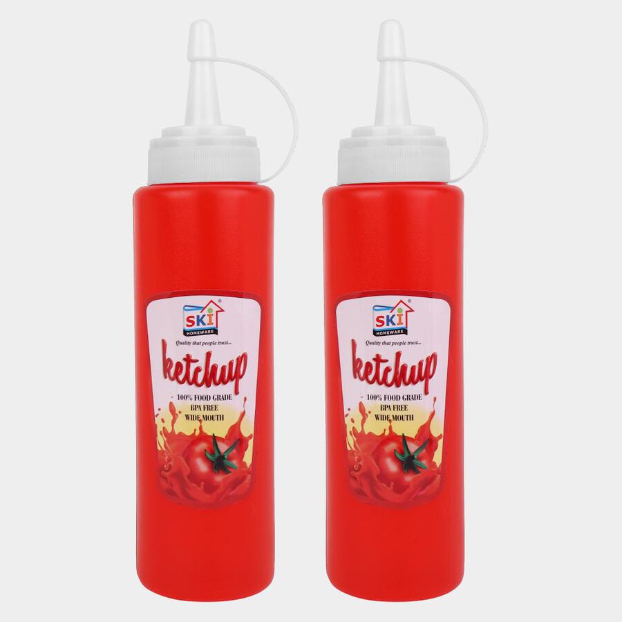 Plastic Sauce Bottle With Lid - Set of 2, , large image number null