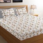 White Floral Printed King Size Bedsheet, , small image number null