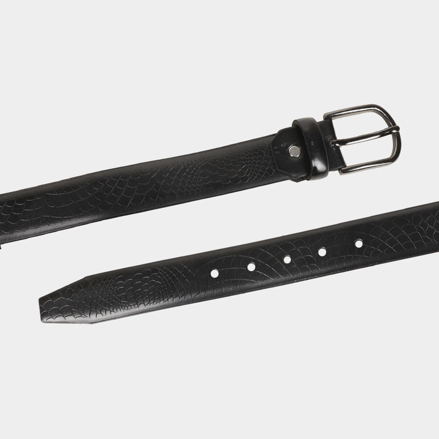 Men's Black Polyurethane Casual Belt, , large image number null