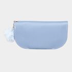 Women's Blue Polyurethane Hand Pouch, , small