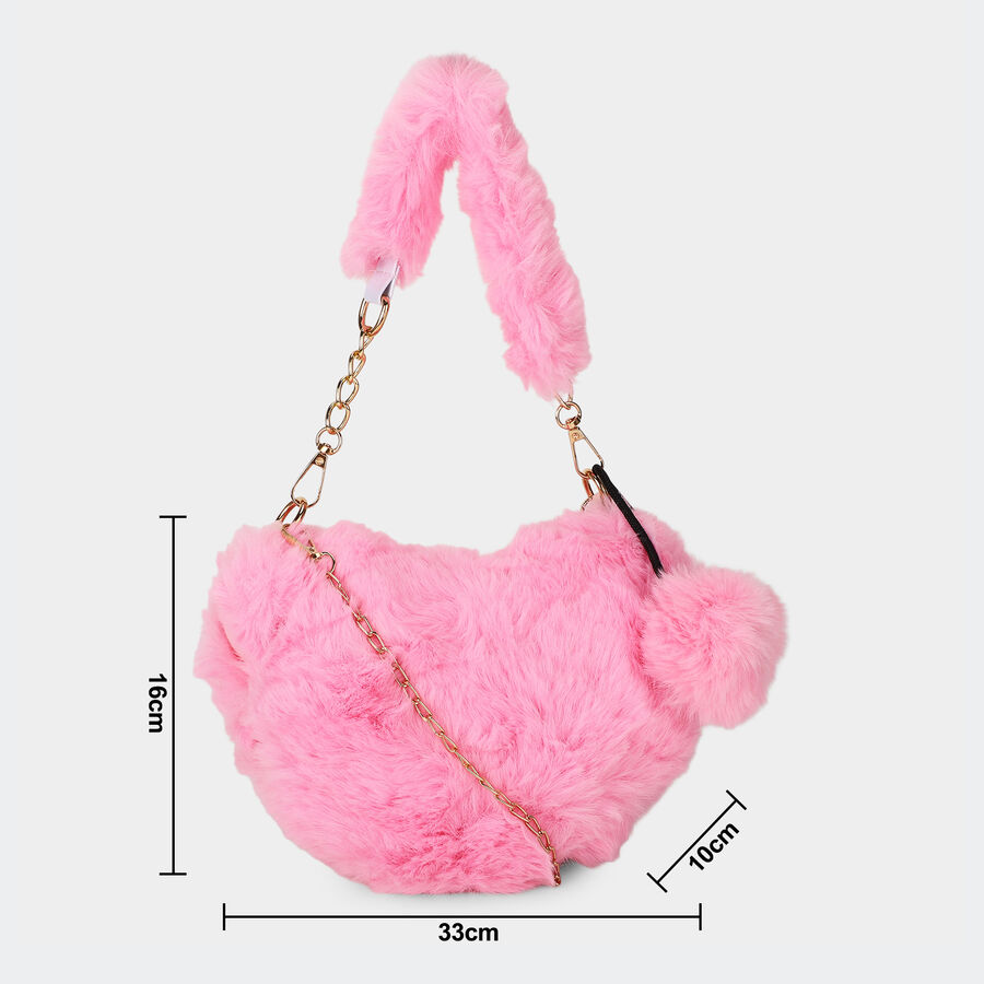 Kid's Pink Nylon/Polyester Hand Bag, , large