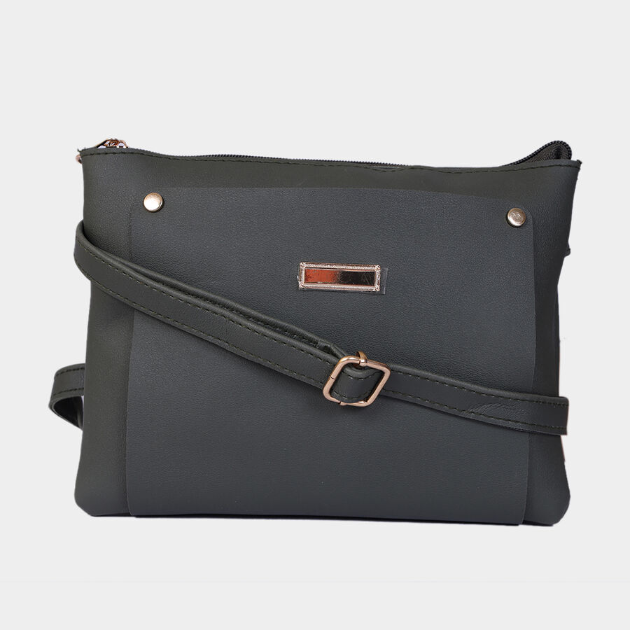 Women Plain Olive Sling Bag, , large image number null