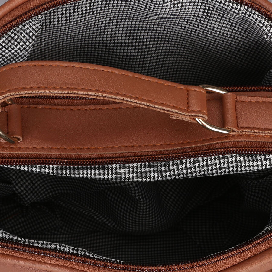 Women Plain Tan Sling Bag, , large image number null