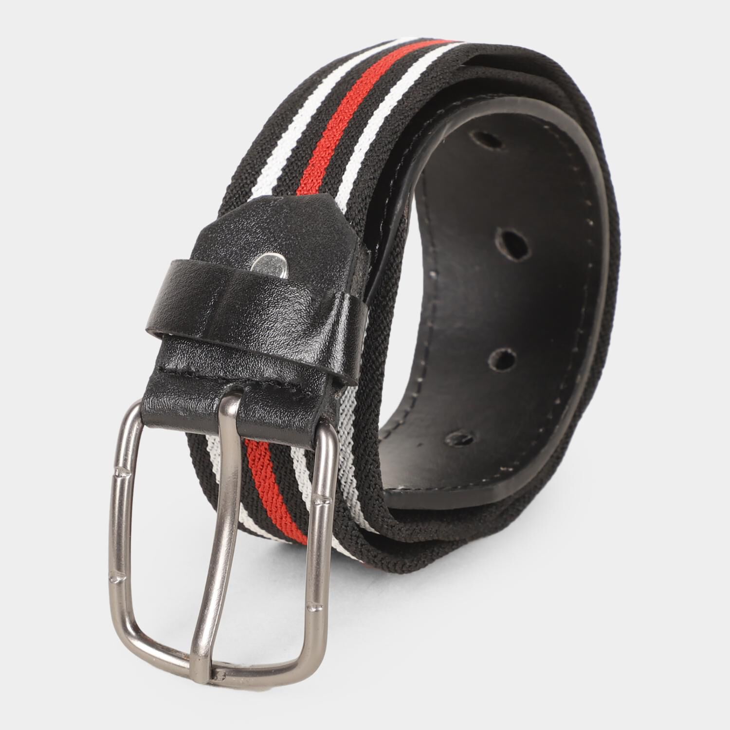 Black Tie                         Men's Black Canvas Casual Belt