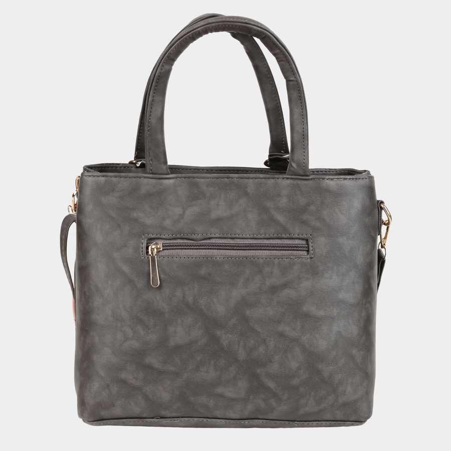 Grey Polyurethane Baguette Bag, , large image number null