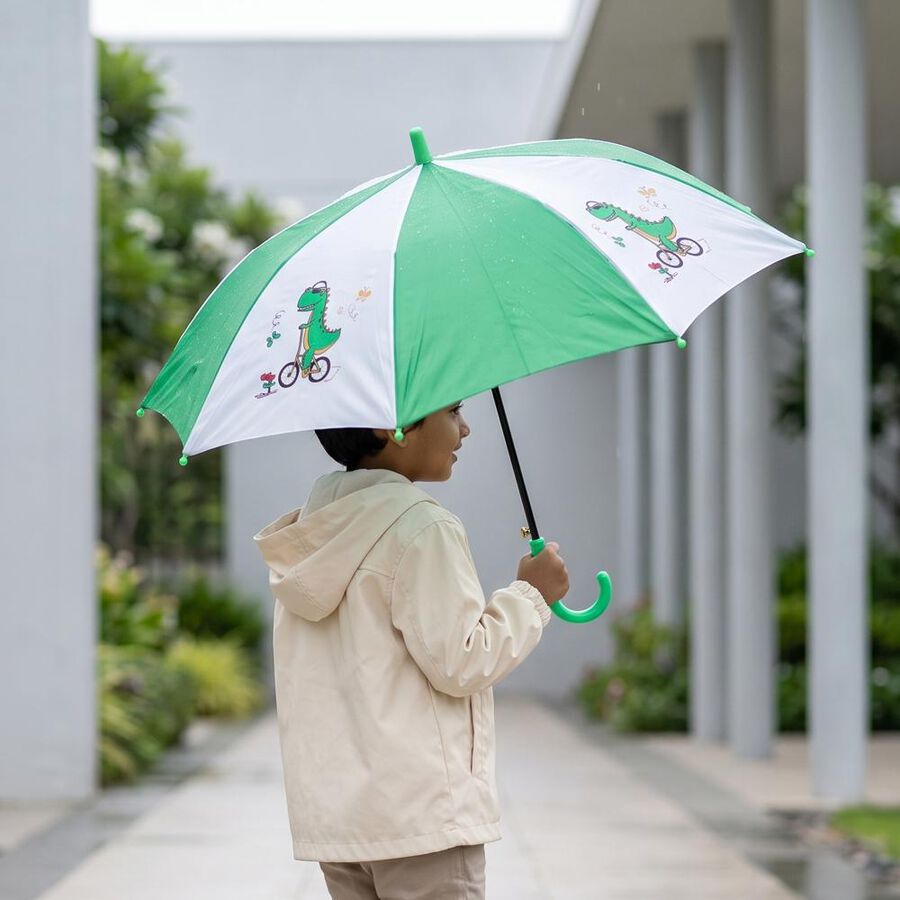Kid's Green Polyester Umbrella, , large