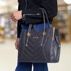 Women's Black Polyurethane Hand Bag, , small image number null