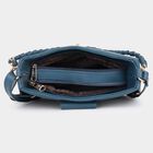 Women's Bluish Green Polyurethane Sling Bag, , small image number null
