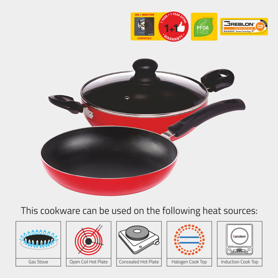 Aluminium Cookware Set - Kadhai & Fry Pan, , large image number null