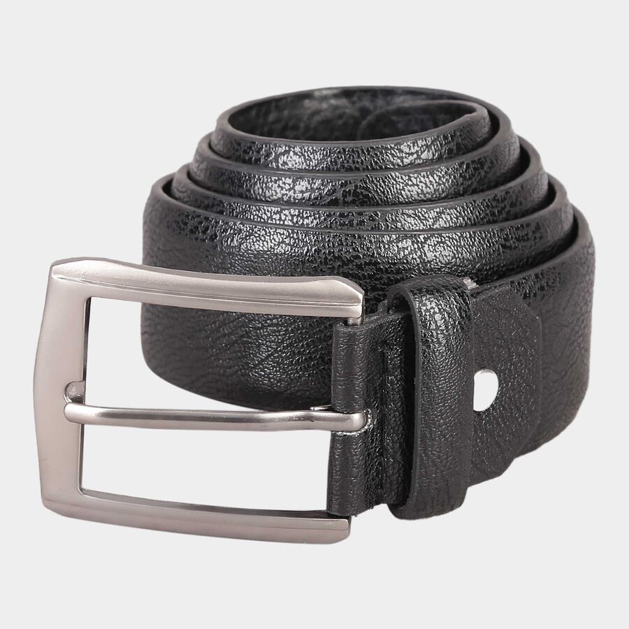 Men's Black Polyurethane Casual Belt, , large image number null