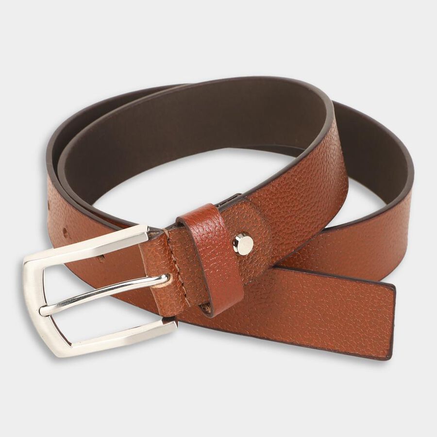 Men's Tan Leather Casual Belt, , large image number null