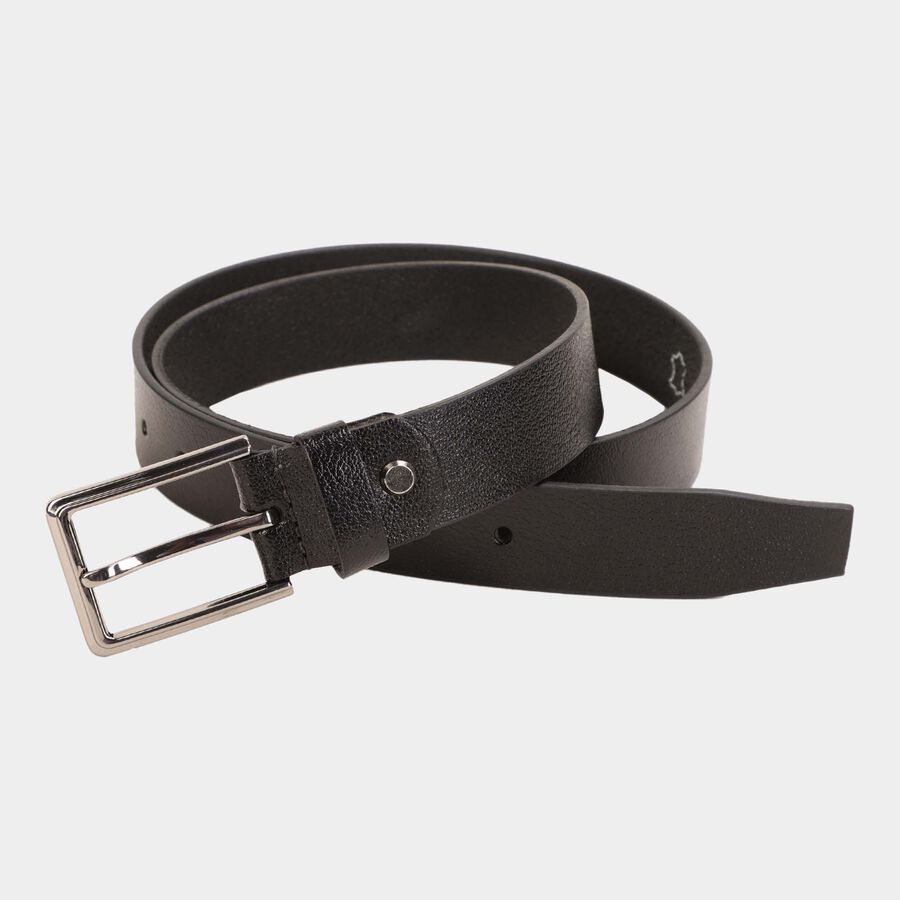 Men's Black Leather Formal Belt, , large image number null