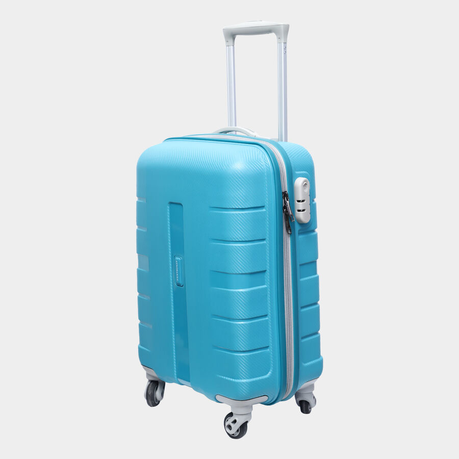 4-Wheel Blue Polypropylene Hard Case Trolley, Small, , large image number null