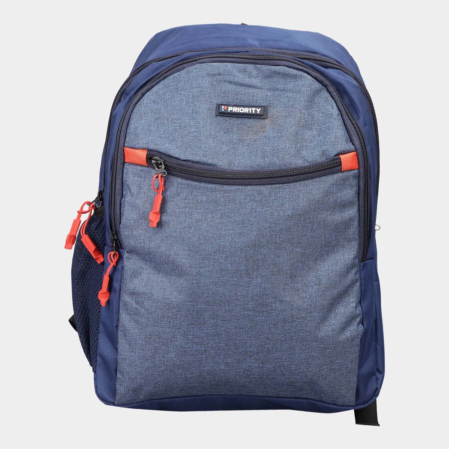 Dark Blue Polyester Backpack, Medium Size, , large image number null