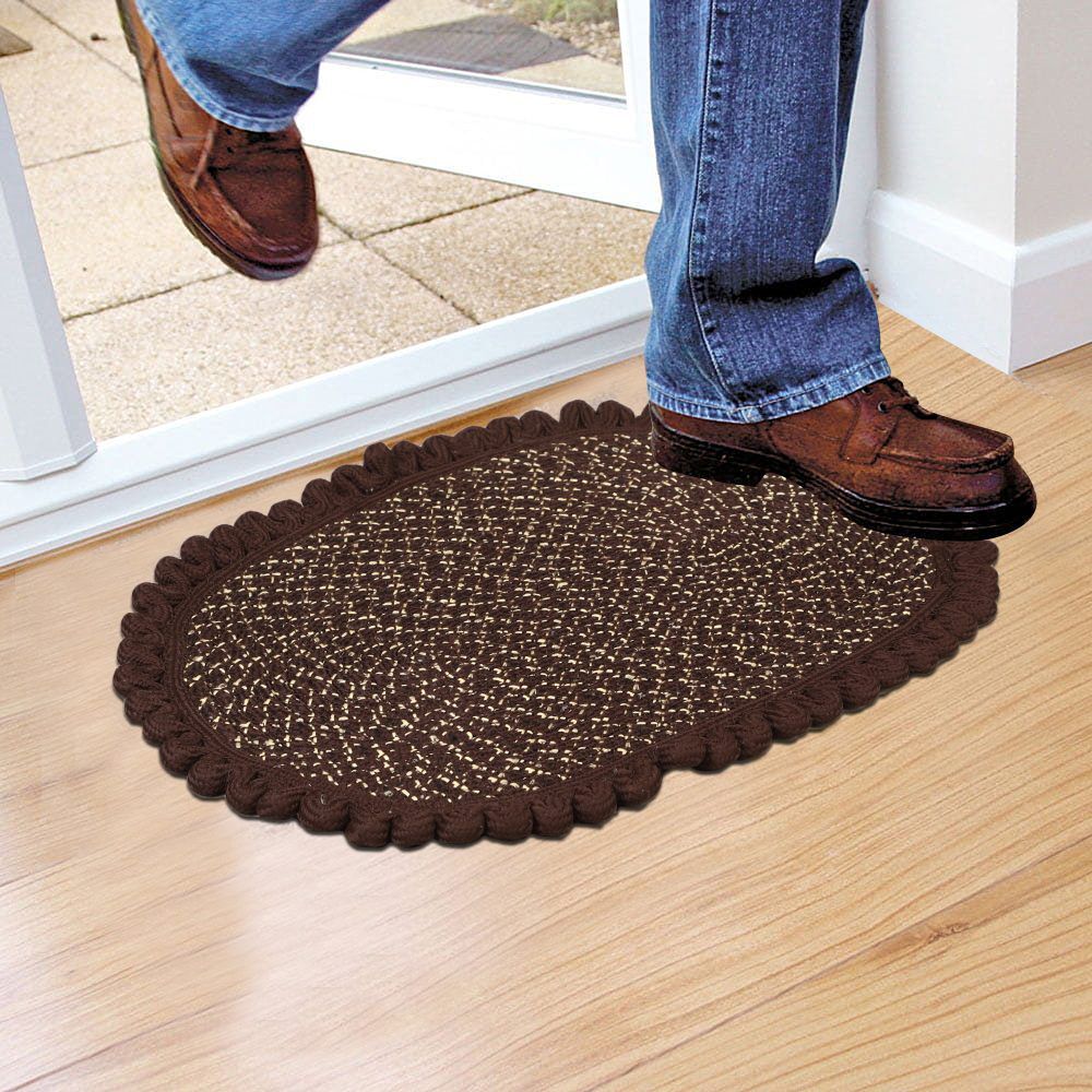 Home Beautiful                         Brown Polyester Cotton Door Mat