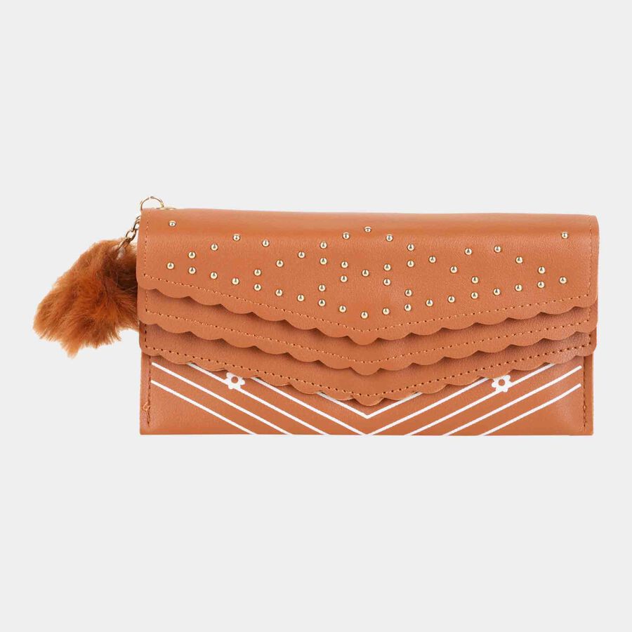 Women's Tan Polyurethane Handbag, , large image number null