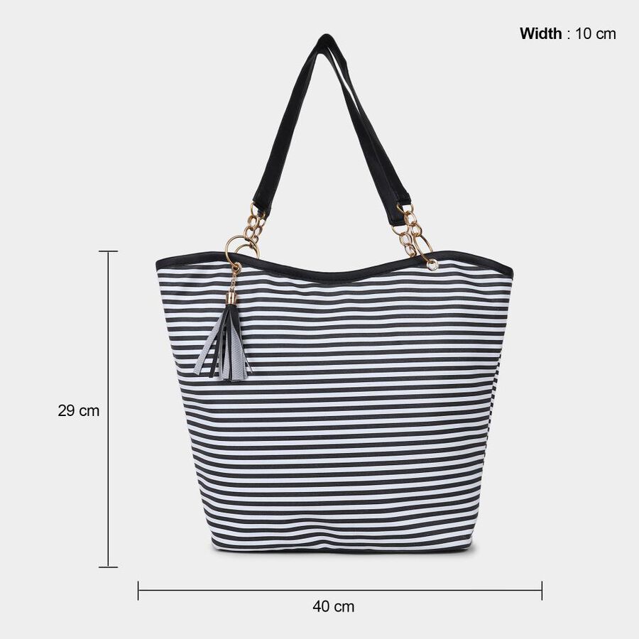 Women's Black Polyurethane Tote Bag, , large image number null