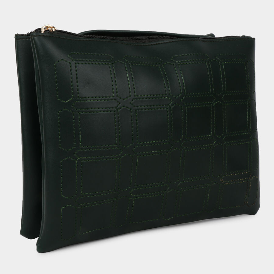 Women's Green Polyurethane Sling Bag, , large image number null