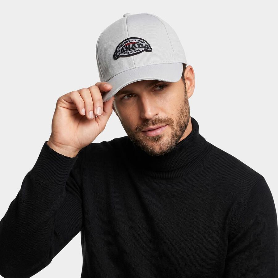 Men's Grey Fabric Caps, , large