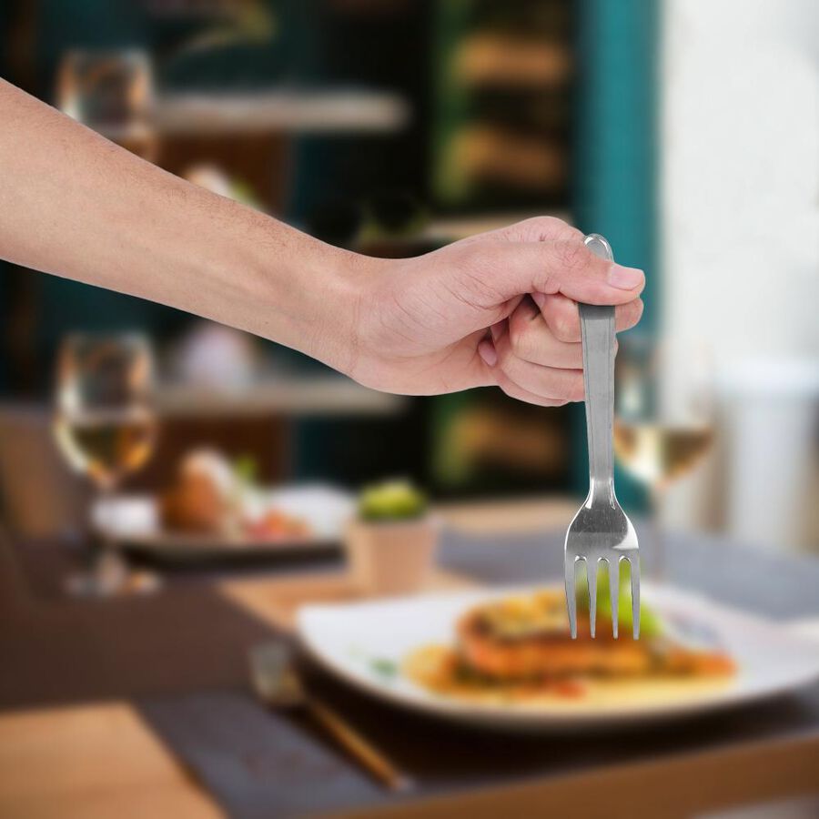 Set of 4 Stainless Steel Dessert Forks, , large image number null