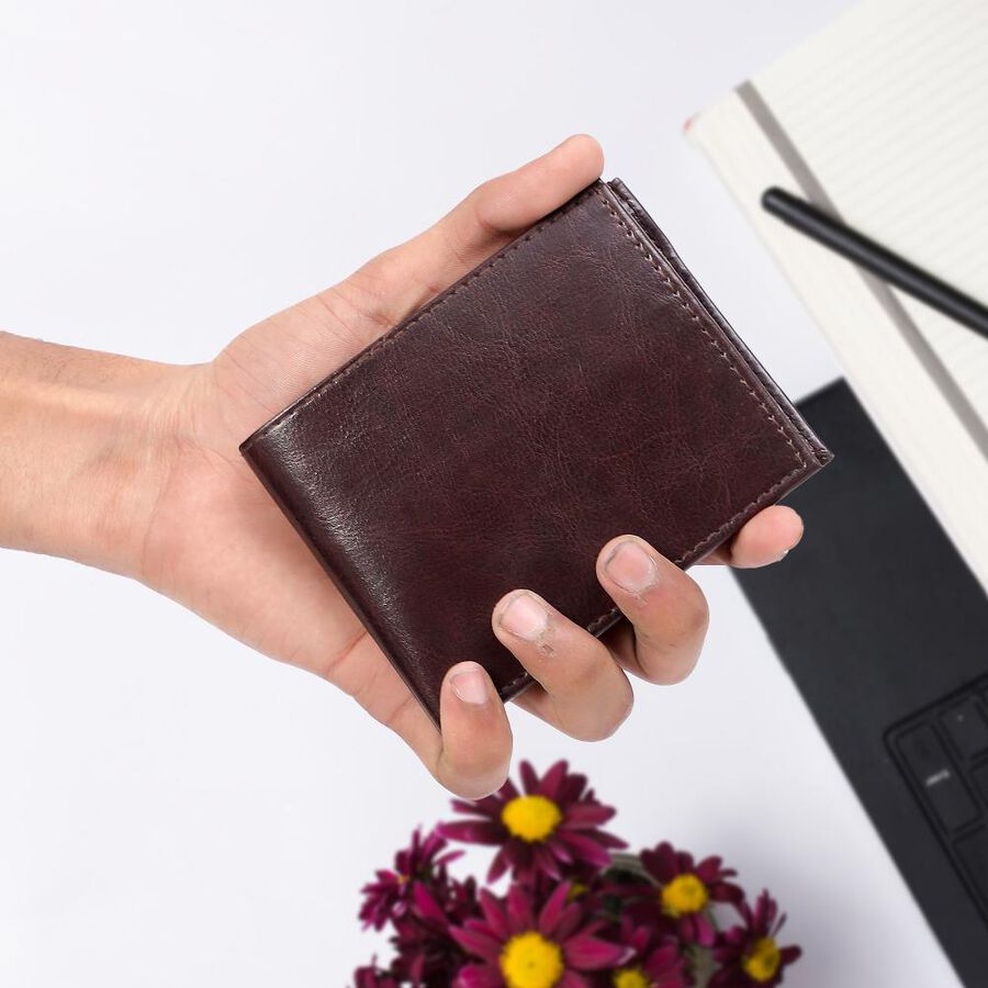 Men's Brown Polyurethane Wallet, , large image number null