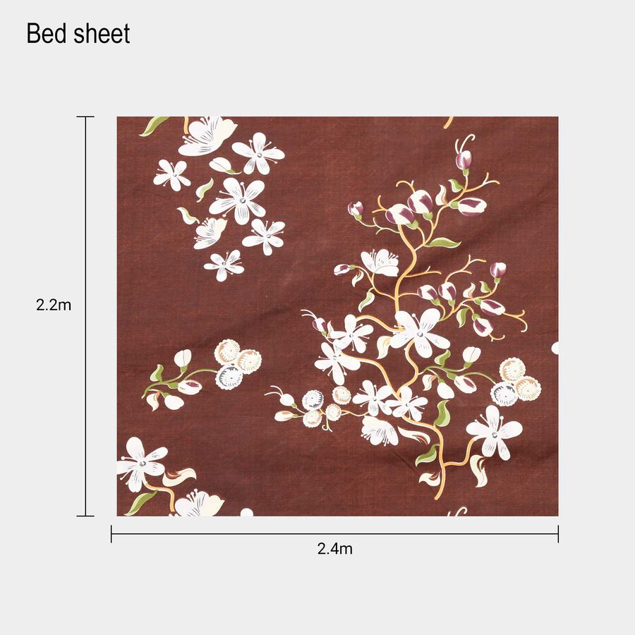 120 GSM Microfiber Double Bedsheet With 2 Pillow Covers, , large image number null