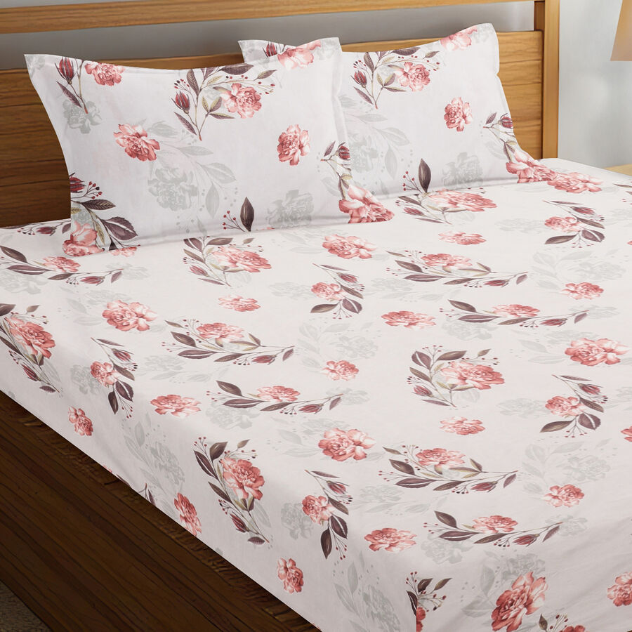 120 GSM White Polyester Double Bedsheet, , large image number null