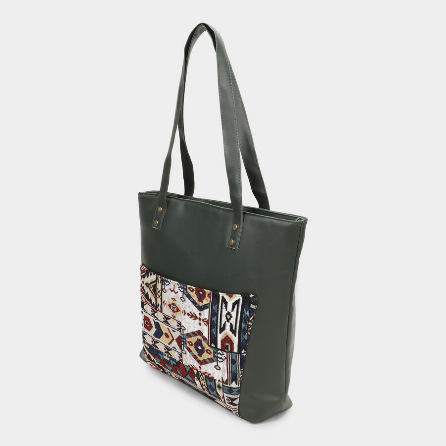 Women's Green Polyurethane Tote Bag, , large image number null