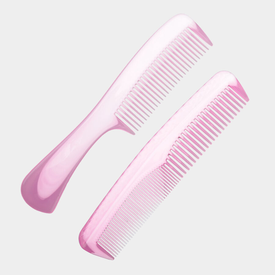 Plastic Hair Comb, Set of 2 - Colour/Design May Vary, , large image number null