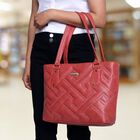 Women's Maroon Polyurethane Tote Bag, , small image number null