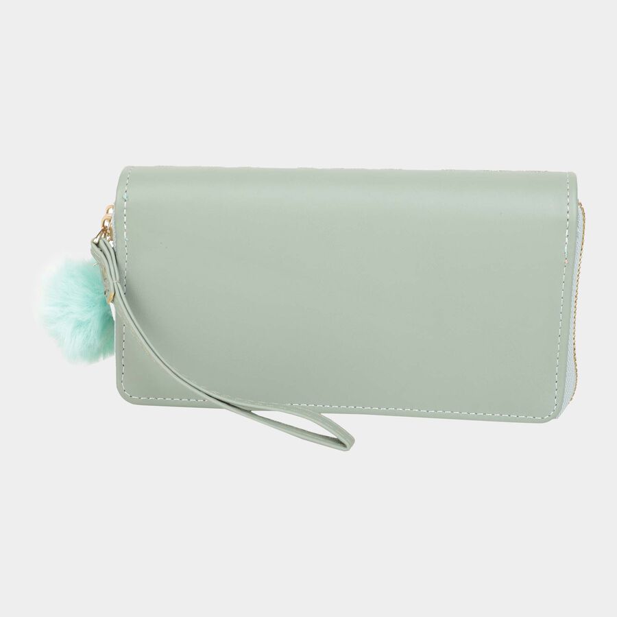 Women's Polyurethane Zipper Hand Pouch, , large image number null