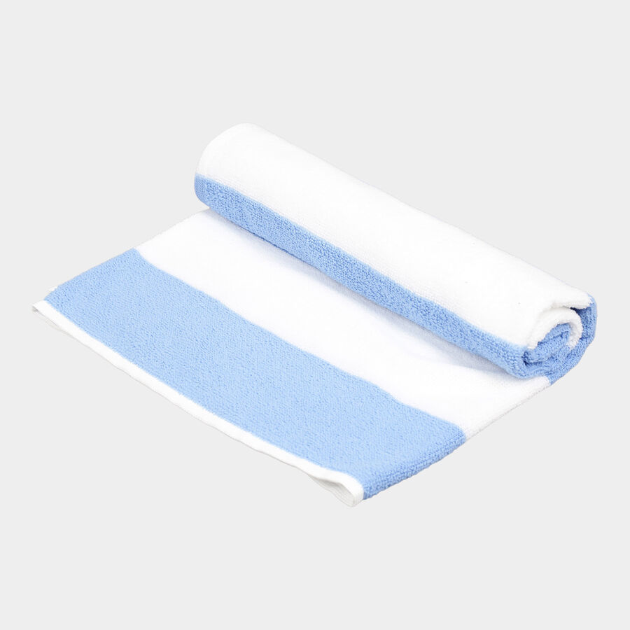 180 GSM Blue Cotton Blend Bath Towel, , large image number null