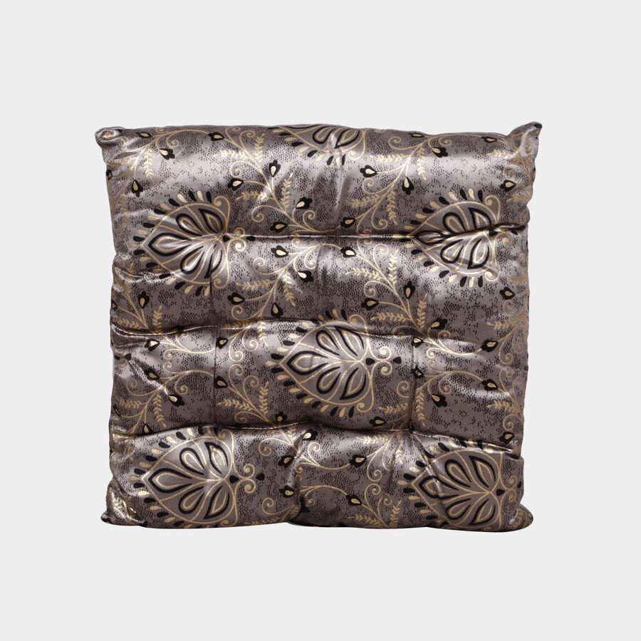 Grey Floral Printed Cushion, , large