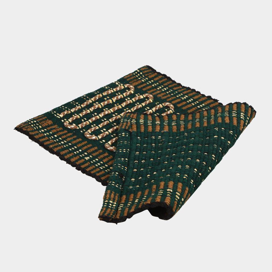 Green Polyester Cotton Door Mat, , large image number null